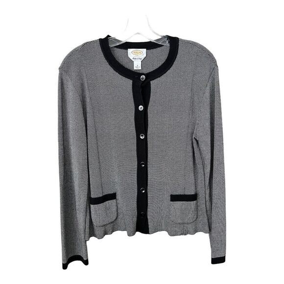 Talbots‎ Cardigan Sweater Blazer Womens Small Button Up Black Office Stretch - Picture 1 of 9